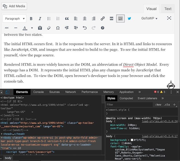 View Rendered HTML