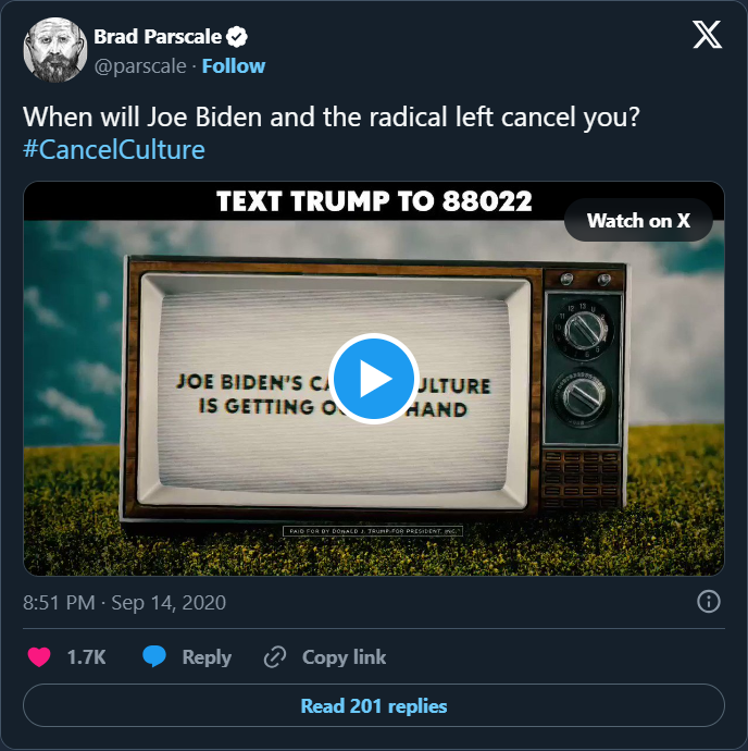Brad Parscale, Twitter